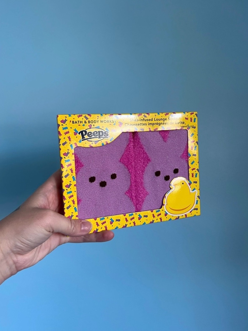 Bath & Body Works Peeps Plush Purple and Pink Lounge Socks